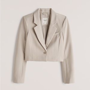 **NWT** Abercrombie & Fitch Tan/gray Cropped Blazer